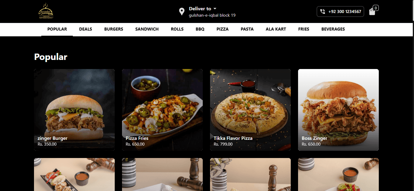 Food Ordering Website